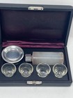 Vintage Portable Communion Set Travel Clergy Kit 4 Glass Cups Paten Flask Case