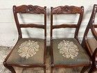 Vintage Mahogany Rose Back Regency Style Ladderback Dining Chairs - Set Of 6