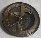 Vintage Hand-crafted Brass Maritime Nautical Compass In Wooden Box Anchor Seal
