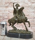 Antique Style Roman Warrior On Horse Bronze Statue Sculpture By Kamiko Decor Nr