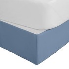  Size Inverted Pleat Bedskirt - 15    Drop - Pleated Bed Skirt - Hotel King Blue