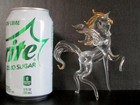 Blown Glass  Gold Gilt  Winged Horse Pegasus Items Mirrored Carousel   2 Figures