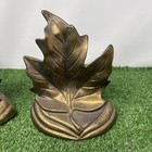 Vintage Book Ends Leaf Leaves Set Of 2 Pot Metal Painted Gold