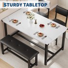 4-piece Dining Table Set With Upholstered Bench   2 Chairs  modern Kitchen Table