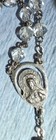 Sterling Silver Crystal Bead Madonna Sacred Heart Crucifix Cross Rosary Necklace