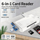 6 In 1 Usb 3 0 Type C Card Reader Sd Micro Sd Tf Otg Memory Adapter Laptop Pc Us