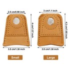 Willbond 4 Pcs Leather Thimble Finger Protector For Hand Sewing  2 Sizes