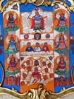 Xl Retablo Painting On Board Old Frame Saints   Angels Hand Painted Mexican Folk