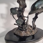 Spi Bronze Dolphins Sculpture 14    Tall Excellent Sculpture