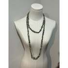 Vintage Irish Connemara Marble Beaded Necklace Green Stone 60    Long Strand