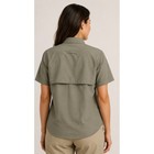 Ll Bean Womens Tropicwear Short Sleeve Shirt Olive Green Hiking Fishing Top
