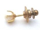 14k Yellow Gold Pearl Tie Tack Pin Vintage Men s Jewelry 7mm White Pearl