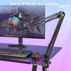 Usb Gaming Microphone With Noise Cancellation  Pc Mic And Rgb Light In Black
