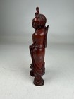 Antique Chinese Carved Wood Figurine Hehe Erxian Immortal Laughing Buddha 9 