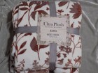 Ultra Plush Flannel Blanket King 90x108 Soft Warm Cozy Foliage Pattern New 