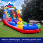Herokiddo Block Party 16  Inflatable Water Slide With Air Blower   Attached Pool