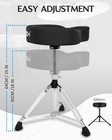 Strich Saddle Drum Throne Seat Swivel Adjustable Padded Heavy Duty Drum Stool