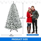 Uforic 6 Ft Snow Flocked Artificial Christmas Tree With 880 Branch Tips   Foldab