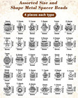 309pcs   Antique Silver Spacer Beads For Jewelry Making   Tibetan Metal Beads
