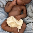 18inch Dark Skin Full Body Soft Silicone Baby Doll Can Open Mouth Baby Girl Doll