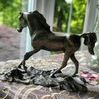 Hudson Pewter Vintage Horse Statue Figurine 4  X 5   before Copyright   