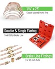 25 Ft 1 4  Copper Coated Brake Line Kit  includes 16 Fittings 1 4  Brake Lines