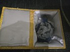 Antique Chinese Blue And White Stone Intricately Carved Statue Snuff Bottle