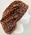Coffee Themed Print Size Large Medical Bouffant Scrub Cap Surgery Hat