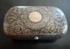 Antique Imperial Russian 84 Zolotnik Silver Niello Cigarette Case Gilt Interior