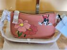 Disney X Coach Swinger Mickey Flowers 20 Coral Regenerative Leather 100 Yr Nwt