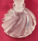 Art Deco Glass Perfume Bottle Clear And Frosted Glass Feather Stopper