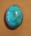 Tandy Leather - Turquoise Oval Concho - Double Screwback