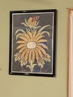      Vintage Handwoven Sunflower Fiber Wall Art     Framed Rustic D  cor Folkart