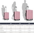 Keytang Explorer Lightweight Hardside Luggage 3 Piece Set   20 24 28    pink