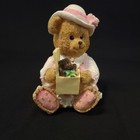 Vintage Girl Teddy Bear Holding Teddy Bear Toy Figurine Bank - Collectible  Rare