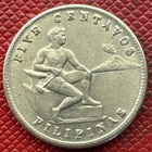 Philippines 1944-s Nickel-brass 5 Centavos  Wwii Era  Better Grade  Km  180a
