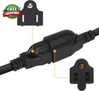 1625w Power Cord Splitter 3 Prong Outlet Extender Cable For Outdoor Indoor