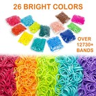 Complete 12730  Loom Rubber Bands Kit 26 Colors 500 Clips 6 Hooks Craft Gift New