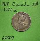 1918 Canada 25 Cents Quarter King George V 92 5  Silver