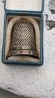 Antique Sterling Silver Thimble In Original Case  Made In England
