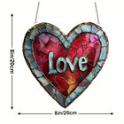 Romantic Love Letter Heart Suncatcher Stained Glass Look Indoor Window Decor