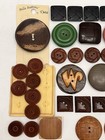 Vintage Lot Of 62 Wood Buttons - Carved Dyed Sets Singles - 3 4  To 2   n 