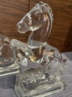 L e smith 40s Art Deco Rearing Horse Book Ends Heavy 8    5 75     3  5 Lb