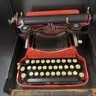 1930s Corona Special Mechanical Typewriter In Bright Red W  Hard Case Folding