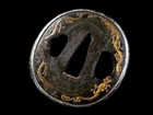 Edo Period Japan Antique Dragon Tsuba Signed By Nobuie No Box Silver Rim Work