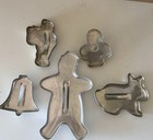 5 Vintage Aluminum Cookie Cutters