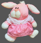 Vtg Fisher Price Puffalump Bunny Rabbit Pink Dress Parachute Plush Exc 8004 1986