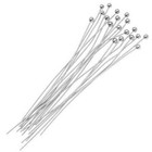 20 Sterling Silver  925 Ball Pins 24gauge -3 Inches Long- Earring Sulpplies