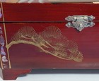 Vtg  Jewelry Chest Organizer Music Box Lacquered Wooden Japan