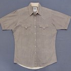 Ely Cattleman Medium Pearl Snap Shirt Geometric Western Short Sleeve